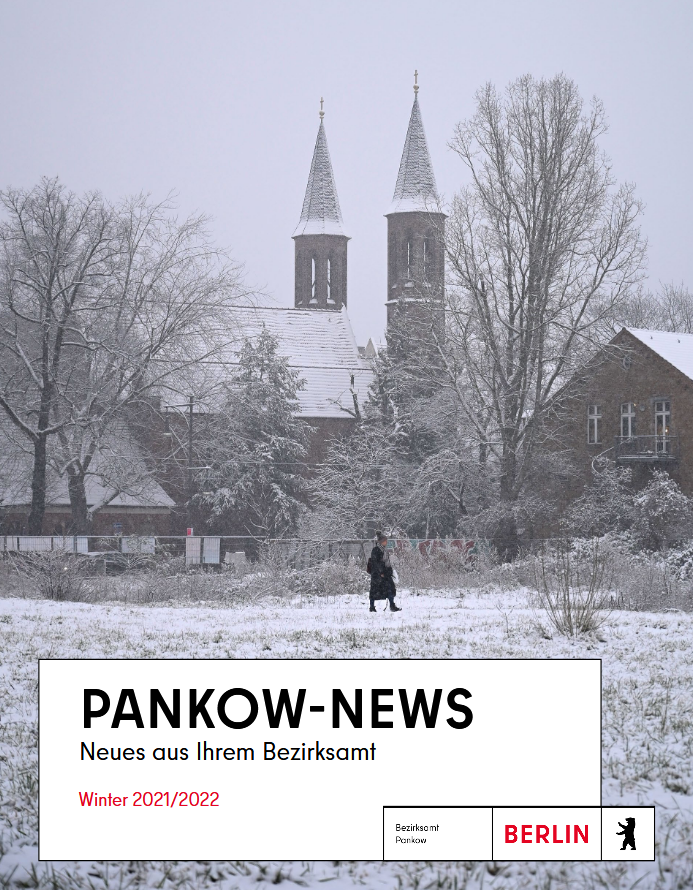 Motiv des Titelbildes: Blick auf die die Alte Pfarrkirche "Zu den Vier Evangelisten" in der Breiten Straße (Foto: Bezirksamt Pankow)