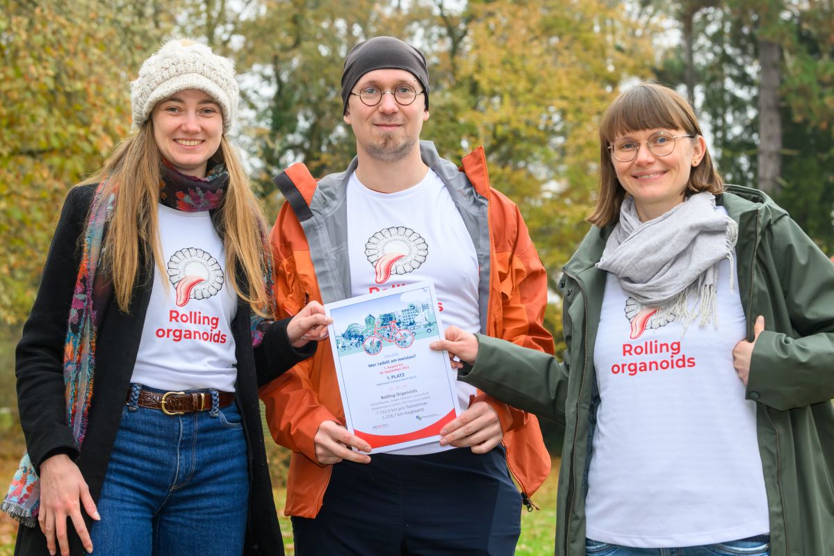 Siegerkleinteam "Rolling Organoids" (Foto: Peter Himsel/Campus Berlin-Buch)