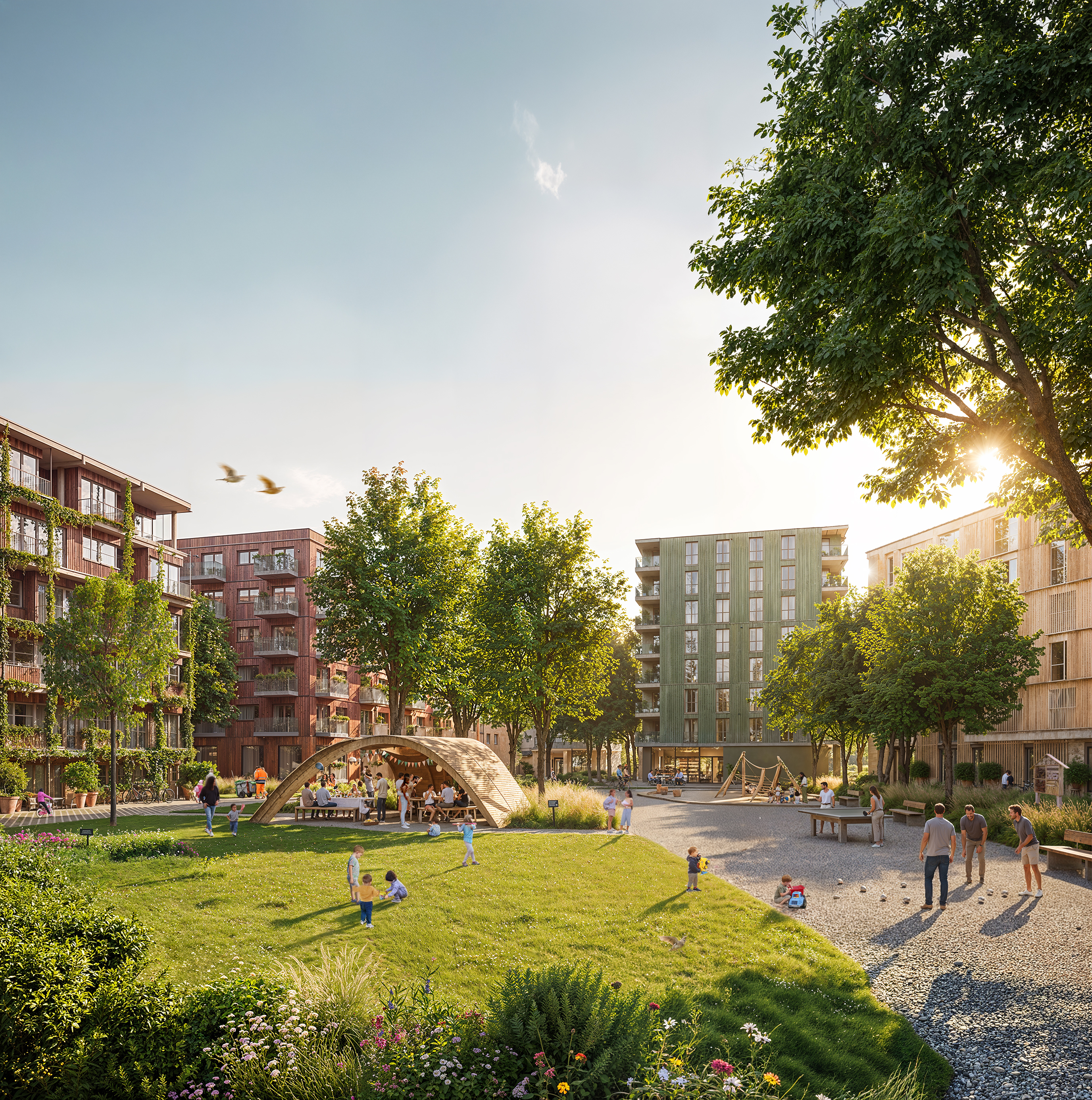 Visualisierung: Hosoya Schaefer Architects AG / AgenceTer.de GmbH Landschaftsarchitekten